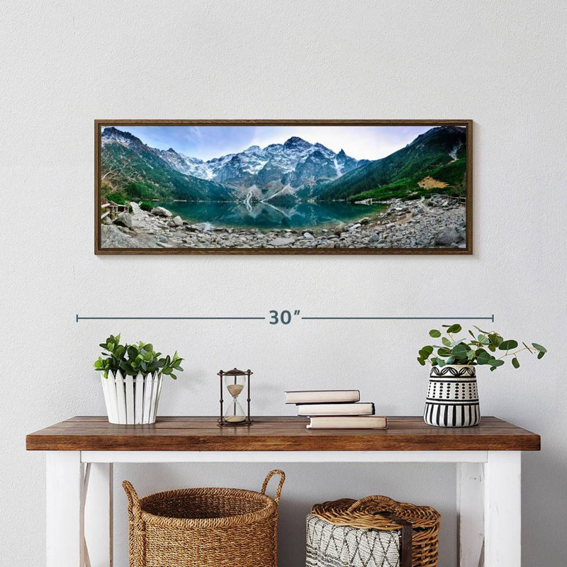 Lac Morskie Oko, 28 po x 10 po, Cadre flottant noyer