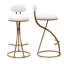 Tabourets de bar modernes rembourrés en forme de S (ensemble de 2)-1499507548