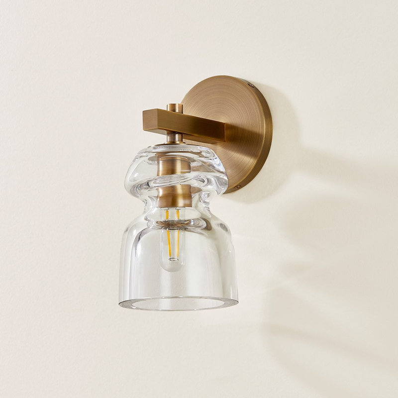Trey 1 Light Wall Sconce, Patina Brass
