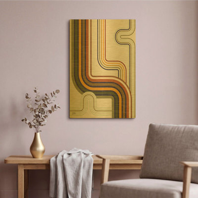 « Retro Subway 2 » de Melissa Averinos, tableau mural en métal doré, 40,6 cm x 61 cm