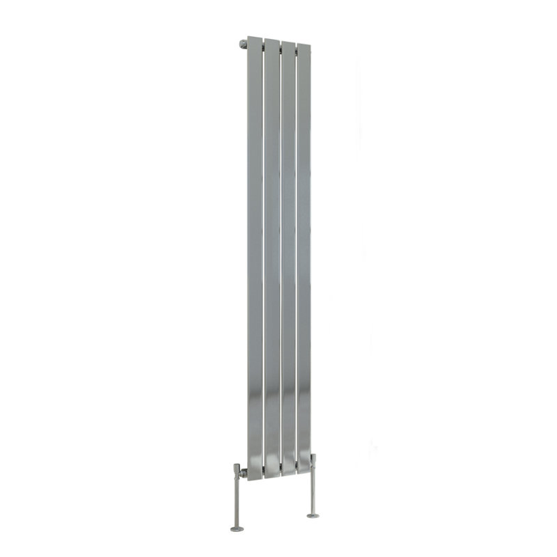 Briscoe Vertical Single Flat Panel Radiator, 160cm H x 27.2cm W x 5.2cm D, Chrome