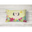 Coussin petit chien lion de pâques œufs