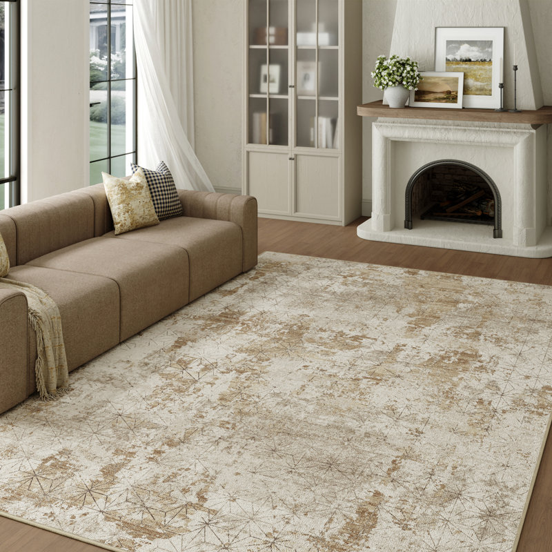 Tapis moderne lavable à la machine avec envers antidérapant Sarah, Rectangle 9 pi x 12 pi