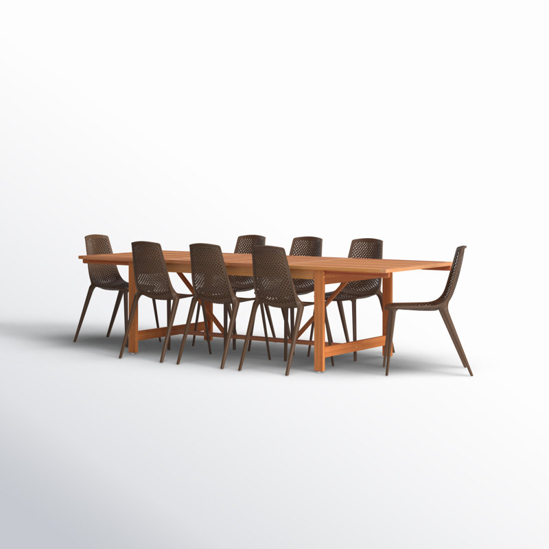 Ensemble repas pour l'extérieur 8 personnes Tempo, Brun