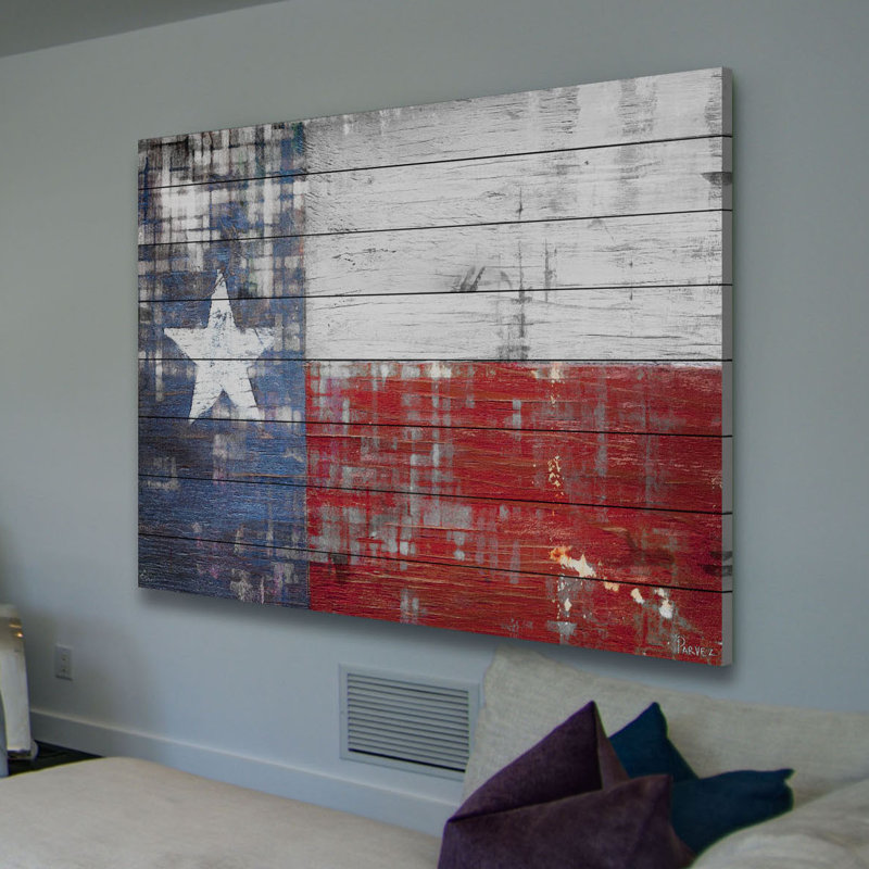 «Texas» par Parvez Taj - impression sur bois, H 20 po x l 30 po x 1,5 po