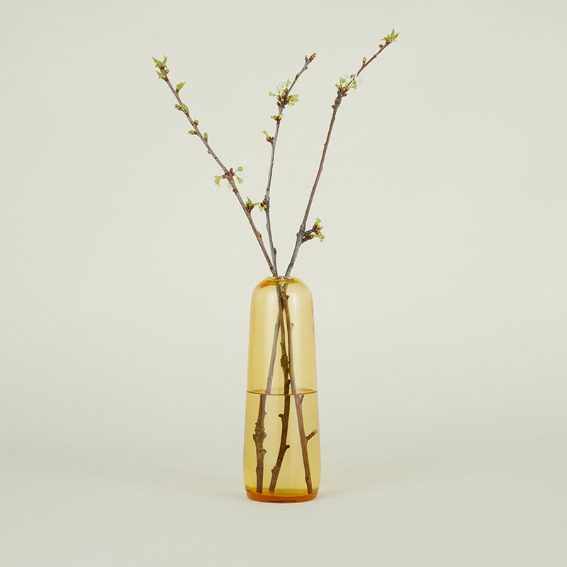 Vase de table Aurora, H 11,5 po x l 4 po x P 4 po, Amber
