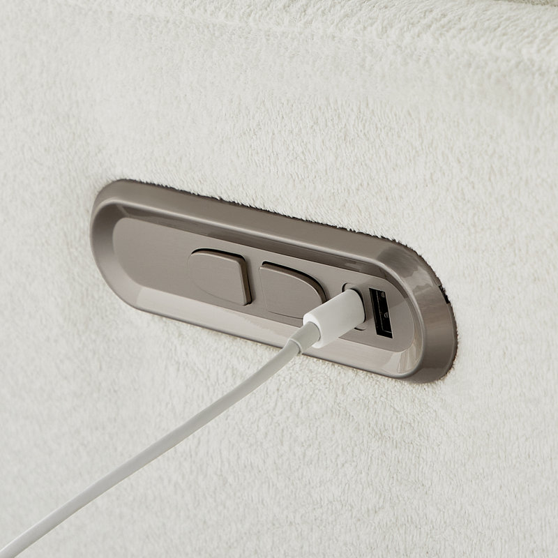 Fauteuil inclinable électrique pivotant pivotant 37 po 3 en 1, ensemble de 2, Blanc