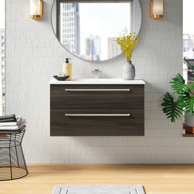 Silhouette 36" Single Sink Bathroom Vanity with Cultured Marble Top