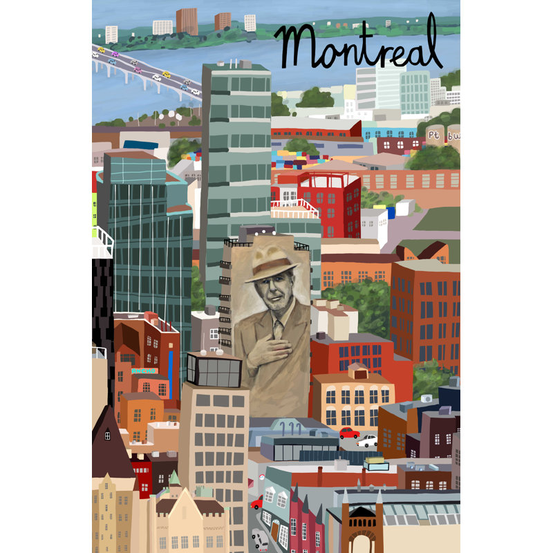 Vue d'en haut Montréal, H 36 po x l 24 po