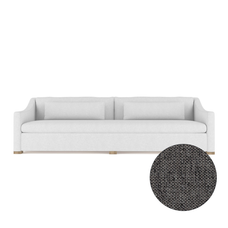 Canapé Crosby, H 32,5 po x l 120 po x P 38 po, Patiné, Lin tissé caillou graphite