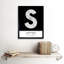 Santiago City Map Santiago Black & White - Single Picture Frame Typography