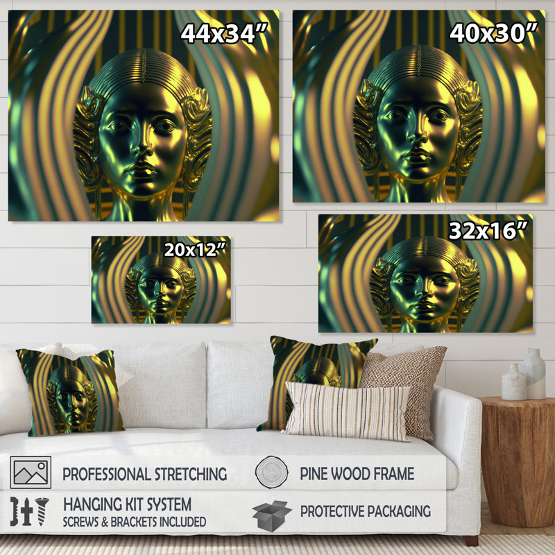 «Golden Queen of Consciousness II», reproduction sur toile, H 12 po x l 20 po x P 1 po, Toile tendue