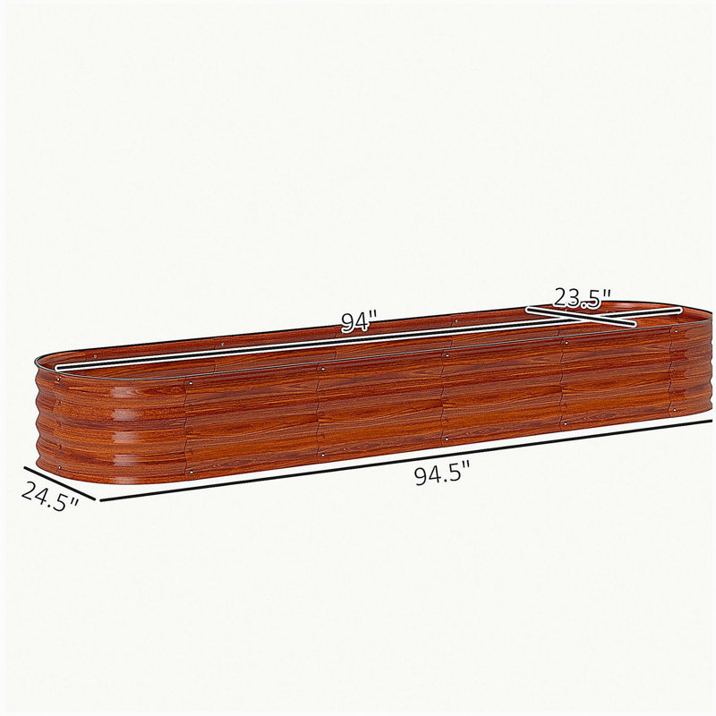 Metal Planter,Metal Planter Box with Safety Edging,Galvanized Raised Garden Bed Kit, Dark Brown