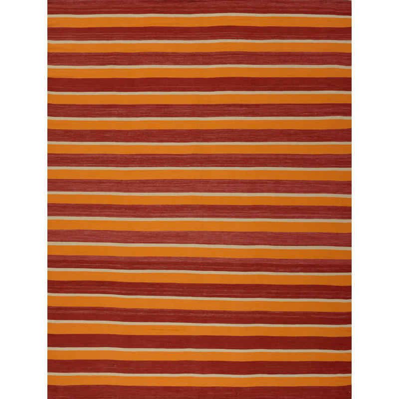 Striped Area Rug in Orange/Red