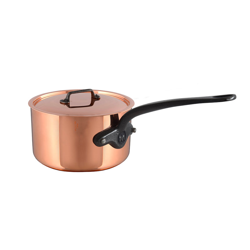 Mauviel M'Heritage 150 CI Copper Sauce Pan With Lid, Cast Iron Handle, 3.4-Qt, 2.8  quarts
