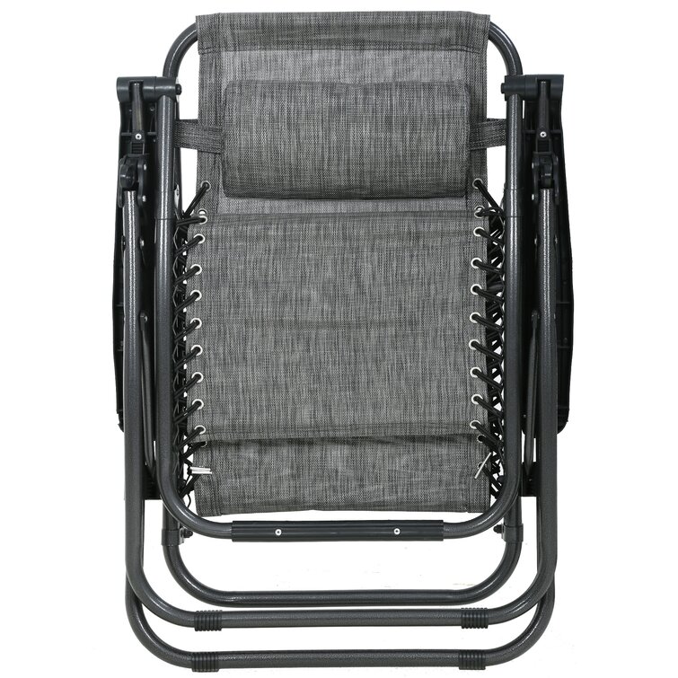 Halback Zero Gravity Chair, Folding Reclining Lounge Chair with Cushion, Headrest Support 400lbs Arlmont & Co. Cushion Color: Silver/Gray