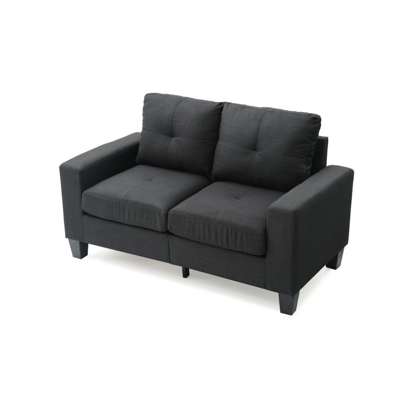 Vegas Upholstered 58'' Loveseat, Black Twill