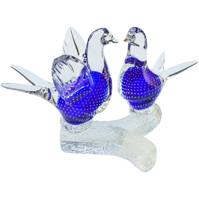 Mid 20th Century Large Handblown Murano Italian Art-glass Birds Accent