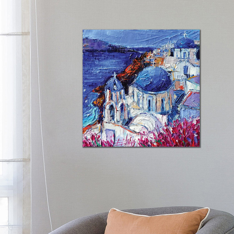 Spring Blues II by Carol Robinson - Wrapped Canvas Print, White Framed, 66.04 cm H x 66.04 cm W
