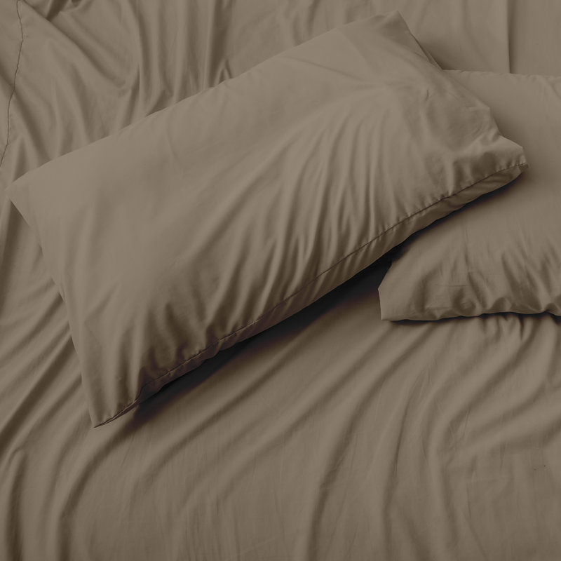 Ensemble de draps en micro-fibre, Taupe, Ensemble de draps pour lit double + un drap-housse