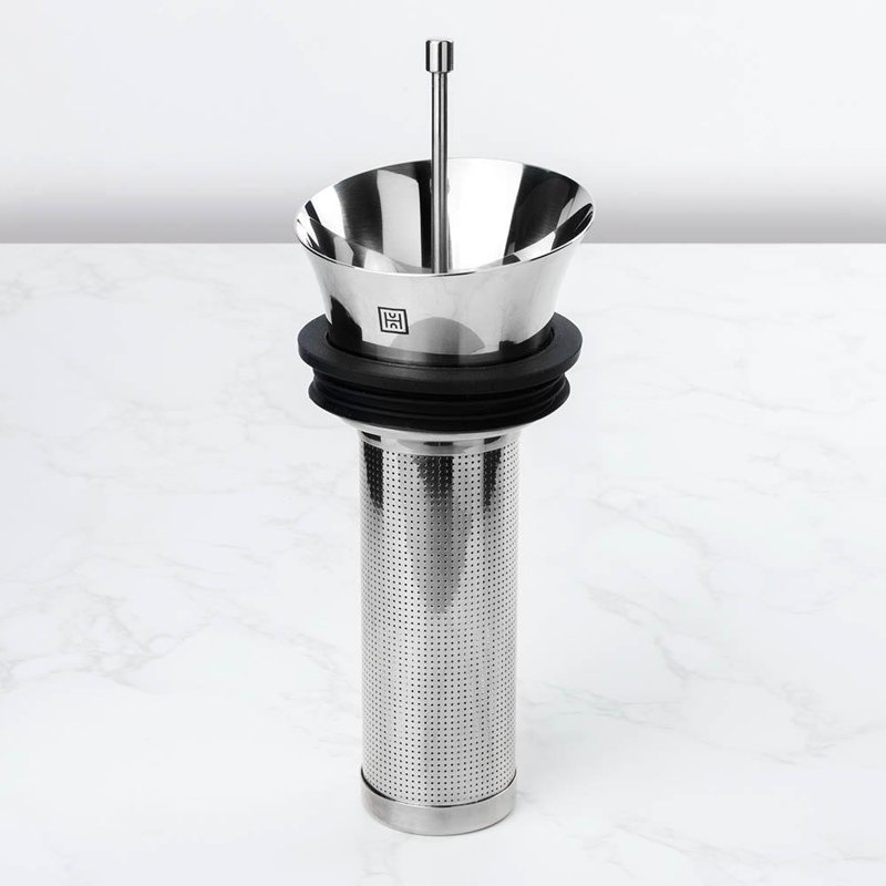 Réfrigérateur en verre avec filtre à thé en acier inoxydable 33,8 oz Carafe, Noir