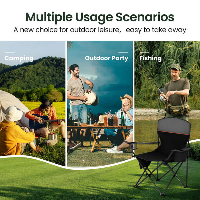 Folding Camping Chair, Black