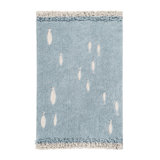 Cotton Animal Print Area Rug in Blue/Gray/Beige