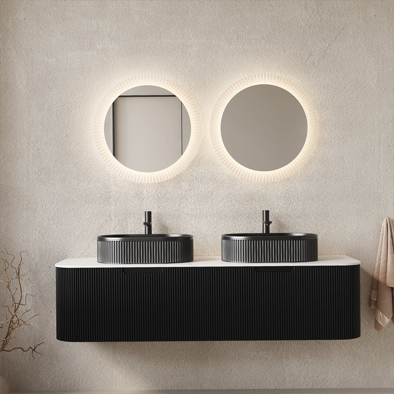 Meuble-lavabo mural avec 2 tiroirs