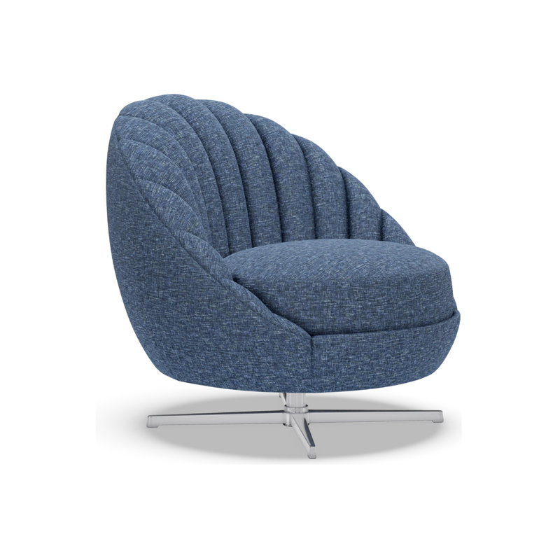 Chaise d'appoint à coussins pivotants de 34 po de largeur Artistica Upholstery, Bleu / turquoise