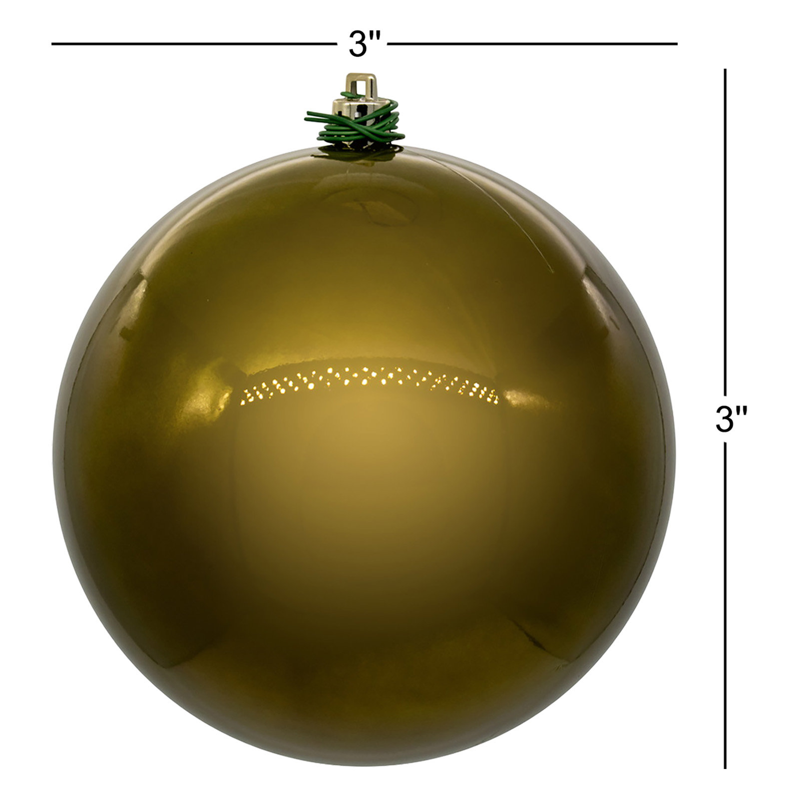 3" Bauble, Olive