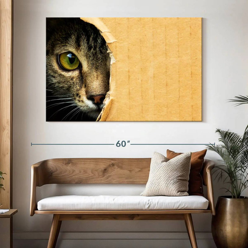 Hole Peeking Cat, 34" H x 51" W
