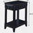 Black Accent Table with Bottom Shelf