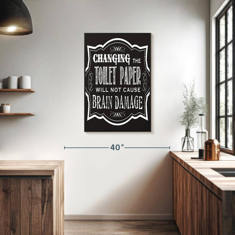 Changer le papier hygiénique, 25 po x 37 po, Cadre flottant noir