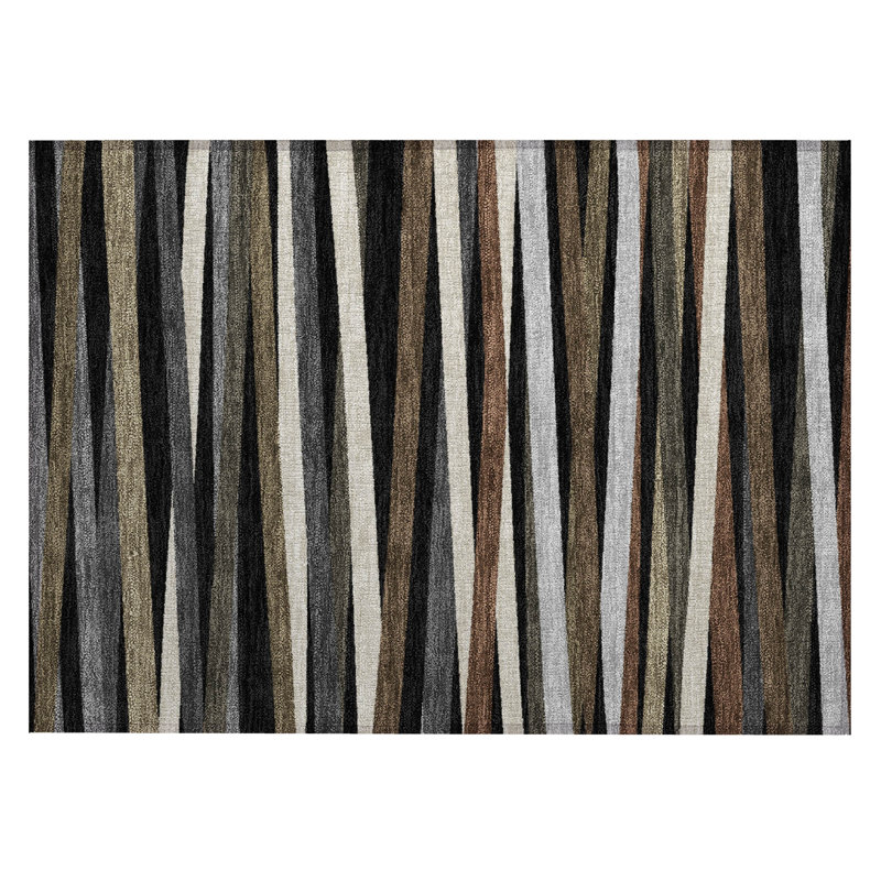 Machine Washable Indoor/Outdoor Chantille ACN997 Gray Area Rug, Rectangle 1'8" x 2'6"