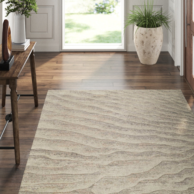 Dunes Wool Area Rug in Gray, Rectangle 2' x 3'