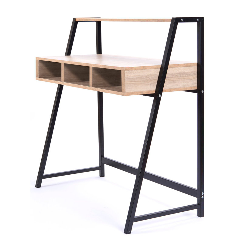 Rhine Computer Desk, Oak, Black