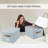 Decorative File Organizer Box Set Of 2 - Collapsible Linen Filing Cabinets W/Handles Are Perfect To Store All Your Documents & Hanging File Folders - Portable Easy Slide Crates With Lid
