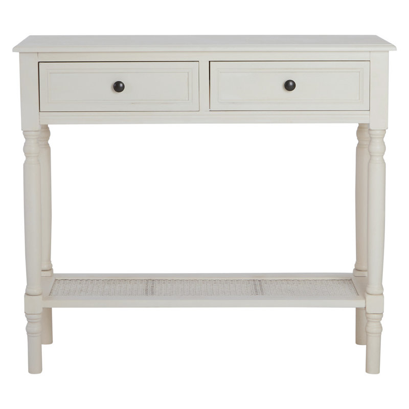 Nathen 91cm Solid Wood Top Console Table, White