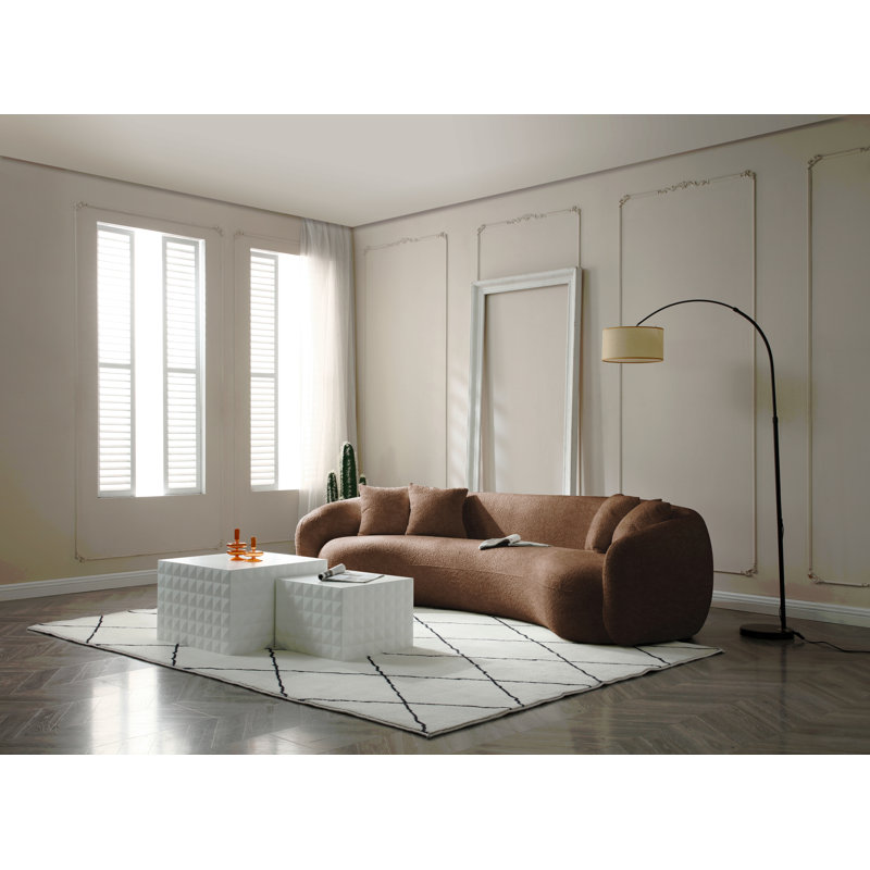Canapé modulaire 102 pouces 5 places Boucle, Bouclette brune