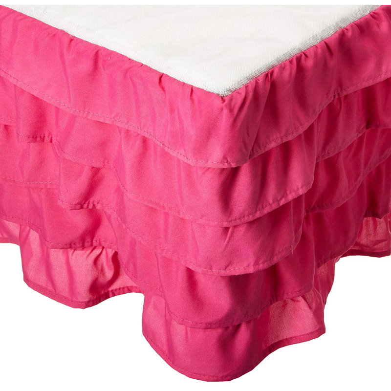 Booker Ruffled Wrap Around Bed Skirt, Pink, King