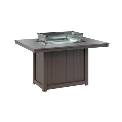 Berlin Gardens Donoma 54″ Rectangular Dining Fire Pit Table