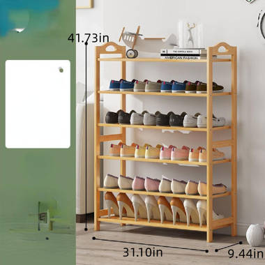 Ebern Designs 20 Pair Solid Wood Shoe Rack