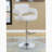 Chrome and White Adjustable Bar Stool