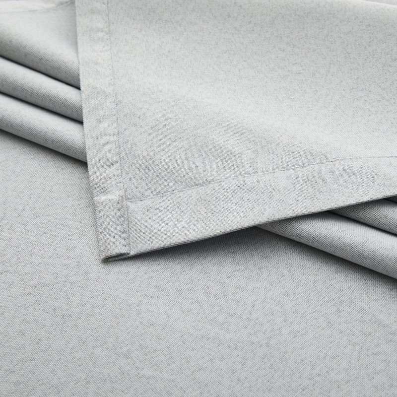 Linen Blend Blackout Single Curtain Panel, Silver
