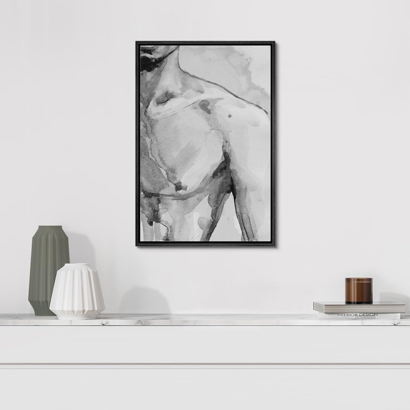 " Man Body Rustic Decor Nature Modern Art Cozy Decor ", 24" H x 16" W x 1.5" D, Black