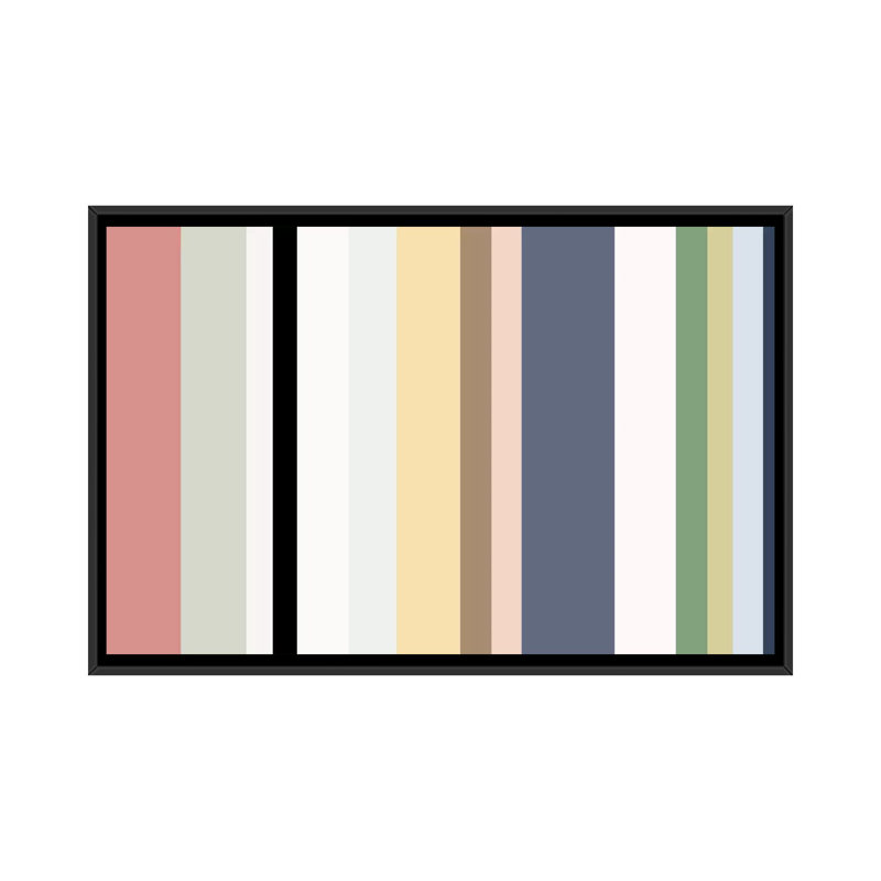 Falsterbo «Striped Baby Pastel» - Impression sur toile tendue, H 18 po x l 26 po x P 1,5 po, Toile avec cadre noir