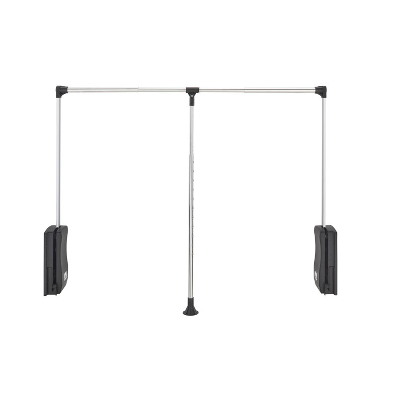 Adjustable Chrome Pull-Down Closet Rod with Telescoping Handle