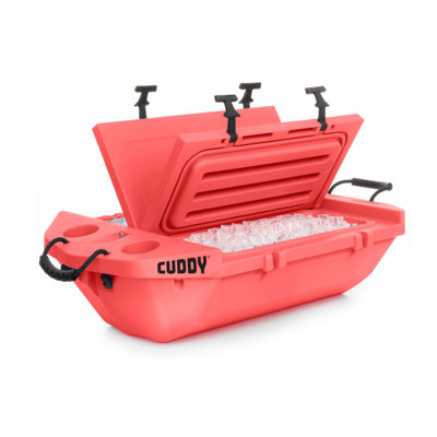 CUDDY Floating Cooler and Dry Storage Vessel for Land & Water – 40QT– Great for River, Beach, Kayak, Pool, & Lake - Coral