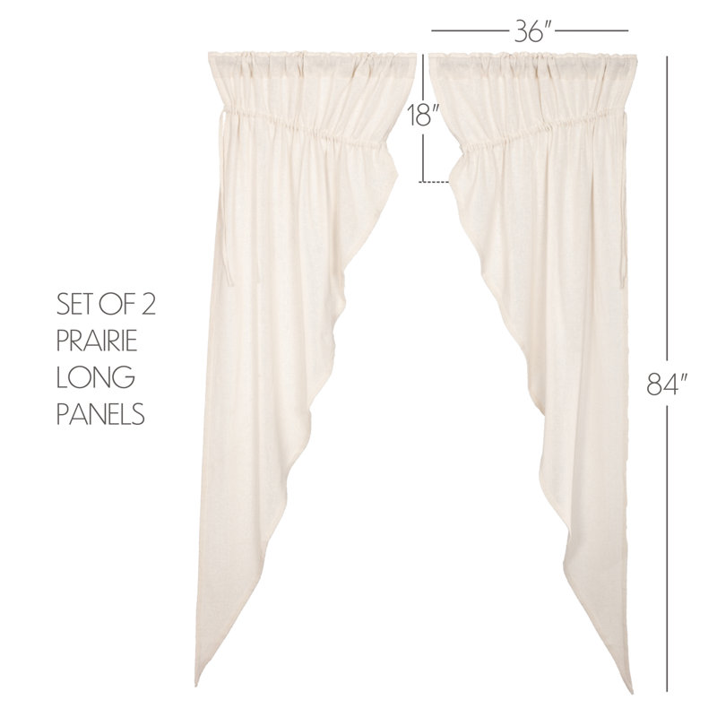 Chasen 100% Cotton Semi Sheer Curtain Panel Pair, Antique White