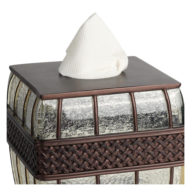 Square Resin Tissue Box Cover in Oil-Rubbed Bronze